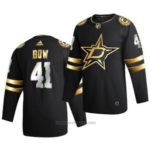 Camiseta Hockey Dallas Stars Landon Bow Golden Edition Limited Autentico 2020-21 Negro