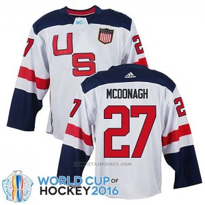Camiseta Hockey USA Ryan Mcdonagh 2016 World Cup Blanco