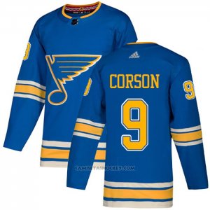 Camiseta Hockey St. Louis Blues 9 Shayne Corson Alterno Autentico Azul