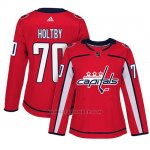 Camiseta Mujer Washington Capitals 70 Braden Holtby Adizero Jugador Home Rojo