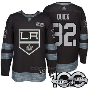 Camiseta Hockey Hombre Los Angeles Kings 82 Jonathan Quick 2017 Centennial Limited Negro