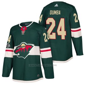 Camiseta Hockey Hombre Autentico Minnesota Wild 24 Matt Dumba Home 2018 Verde