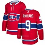 Camiseta Hockey Montreal Canadiens 9 Richard Primera Autentico Rojo