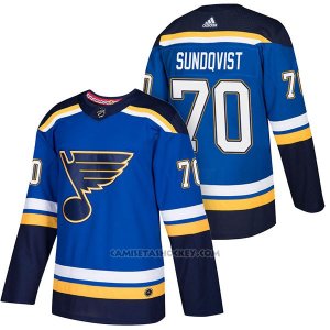 Camiseta Hockey Hombre Autentico St. Louis Blues 70 Oskar Sundqvist Home 2018 Azul