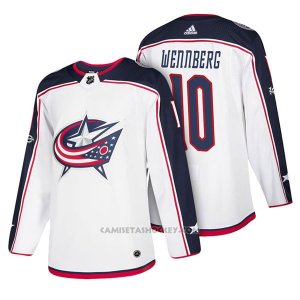 Camiseta Hockey Hombre Columbus Blue Jackets 10 Alexander Wennberg 2018 Blanco