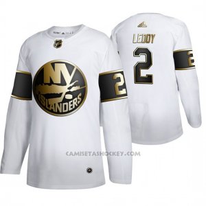 Camiseta Hockey New York Islanders Nick Leddy Golden Edition Limited Blanco