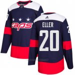 Camiseta Hockey Washington Capitals 20 Lars Eller Autentico 2018 Stadium Series Azul