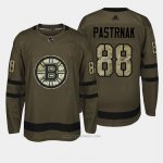 Camiseta Hockey Hombre Boston Bruins 88 David Pastrnak Verde Salute To Service