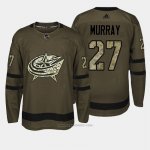 Camiseta Hockey Hombre Columbus Blue Jackets 27 Ryan Murray Verde Salute To Service