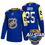 Camiseta Hockey Hombre Detroit Red Wings 25 Mike Verde Azul 2018 All Star Autentico