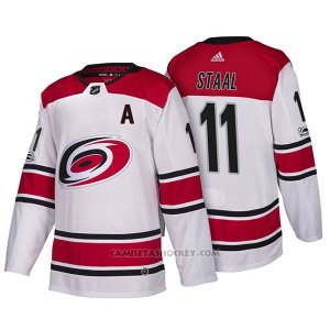 Camiseta Hockey Hombre Carolina Hurricanes 11 Jordan Staal New Season Team Road 2018 Blanco