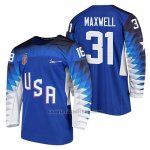 Camiseta USA Team Hockey 2018 Olympic Brandon Maxwell Blue 2018 Olympic