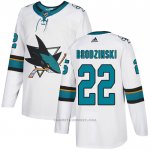 Camiseta Hockey San Jose Sharks 22 Jonny Brodzinski Road Autentico Blanco