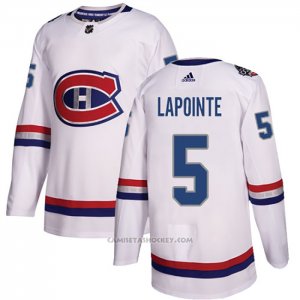 Camiseta Hockey Montreal Canadiens 5 Guy Lapointe Autentico 2017 100 Classic Blanco