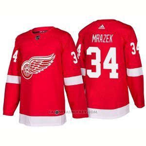 Camiseta Hockey Hombre Detroit Red Wings 34 Petr Mrazek New Outfitted 2018 Rojo