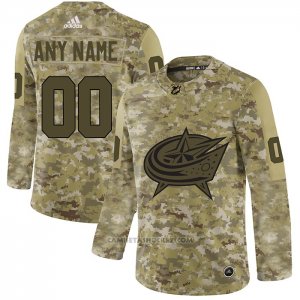 Camiseta Hockey Columbus Blue Jackets 2019 Salute to Service Personalizada Camuflaje