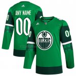 Camiseta Hockey Edmonton Oilers 2023 St. Patrick's Day Autentico Personalizada Verde