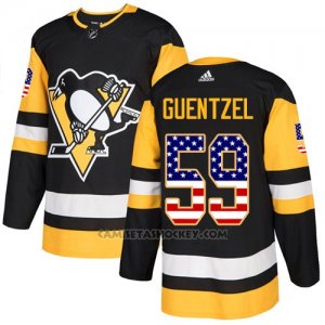 Camiseta Hockey Hombre Pittsburgh Penguins 59 Guentzel Negro
