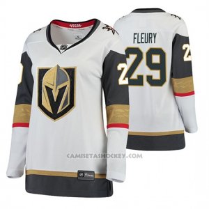 Camiseta Hockey Mujer Las Vegas Golden Knights Marc Andre Fleury Away Breakaway Jugador Blanco