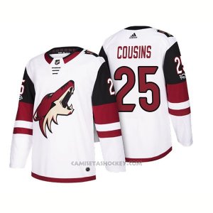 Camiseta Hockey Hombre Arizona Coyotes Nick Cousins 2018 Season Centennial Patch Team Road Blanco