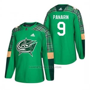 Camiseta Columbus Blue Jackets Artemi Panarin 2018 St. Patrick's Day Verde