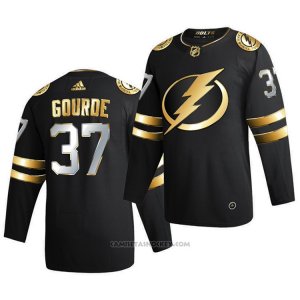 Camiseta Hockey Tampa Bay Lightning Yanni Gourde Golden Edition Limited Autentico 2020-21 Negro