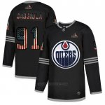Camiseta Hockey Edmonton Oilers Drake Caggiula 2020 USA Flag Negro