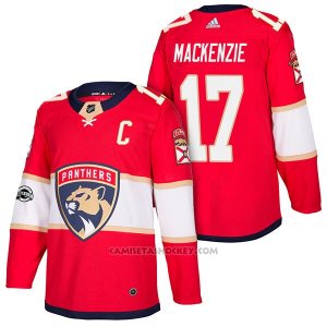 Camiseta Hockey Hombre Autentico Florida Panthers 17 Derek Mackenzie Home 2018 Rojo