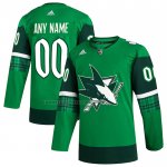 Camiseta Hockey San Jose Sharks 2023 St. Patrick's Day Autentico Personalizada Verde