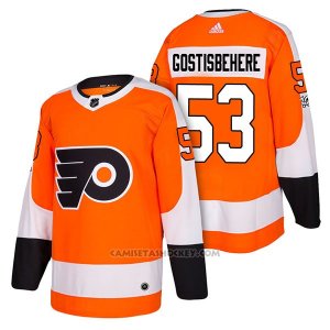 Camiseta Hockey Hombre Autentico Philadelphia Flyers 53 Shayne Gostisbehere Home 2018 Naranja