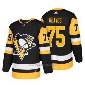 Camiseta Hockey Hombre Autentico Pittsburgh Penguins 75 Ryan Reaves Home 2018 Negro