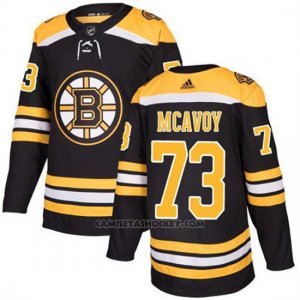 Camiseta Hockey Hombre Bruins 73 Charlie Mcavoy Negro Home Autentico Stitched