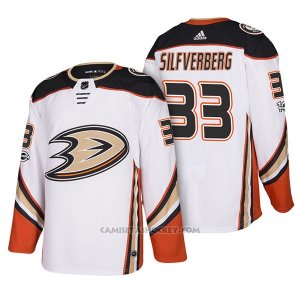 Camiseta Hockey Hombre Anaheim Ducks Jakob Silfverberg 33 2018 New Season Team Road Blanco