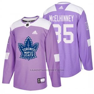 Camiseta Toronto Maple Leafs Curtis Mcelhinney Hockey Fights Cancer Violeta