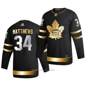 Camiseta Hockey Toronto Maple Leafs Auston Matthews Golden Edition Limited Autentico 2020-21 Negro