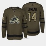 Camiseta Hockey Hombre Colorado Avalanche 14 Blake Comeau Verde Salute To Service