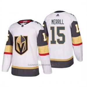 Camiseta Golden Knights Jon Merrill Away Adidas Autentico Jugador Blanco