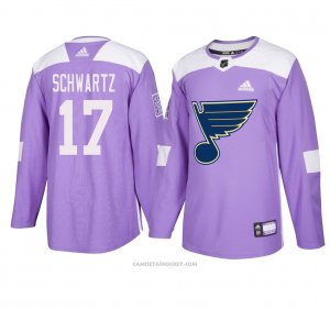 Camiseta Hockey Hombre St. Louis Blues 17 Jaden Schwartz Violeta