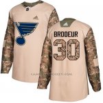 Camiseta Hockey Hombre St. Louis Blues 30 Martin Brodeur Camo Autentico 2017 Veterans Day Stitched