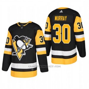 Camiseta Hockey Hombre Pittsburgh Penguins 30 Matt Murray Home Autentico Jugador Negro
