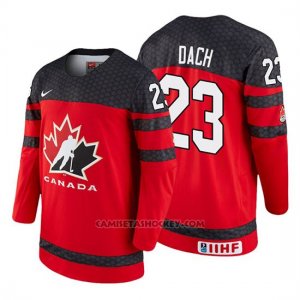 Camiseta Canada Team Kirby Dach 2018 Iihf World Championship Jugador Rojo