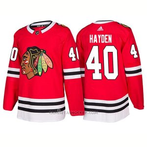 Camiseta Hockey Hombre Male Blackhawks 40 John Hayden 2018 Rojo