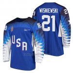Camiseta USA Team Hockey 2018 Olympic James Wisniewski Blue 2018 Olympic