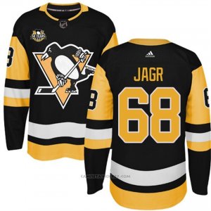 Camiseta Hockey Hombre Pittsburgh Penguins 68 Jaromir Jagr Negro 50 Anniversary Home Premier