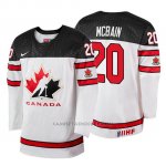 Camiseta Canada Team Jack Mcbain 2018 Iihf World Championship Jugador Blanco