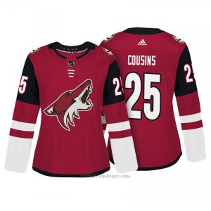 Camiseta Hockey Mujer Arizona Coyotes 25 Nick Cousins Rojo Autentico Jugador