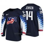 Camiseta USA Team Nick Jensen 2018 Iihf Men World Championship Jugador Negro