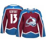 Camiseta Mujer Colorado Avalanche 13 Alexander Kerfoot Maroon Adizero Jugador Home