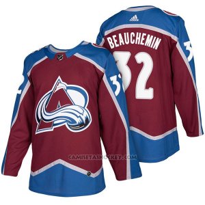 Camiseta Hockey Hombre Colorado Avalanche 32 Francois Beauchemin Premier 2017-2018 Rojo