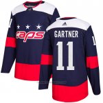Camiseta Hockey Washington Capitals 11 Mike Gartner Autentico 2018 Stadium Series Azul